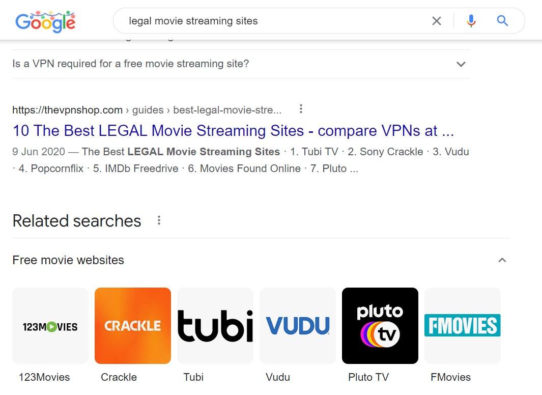 legal streaming sites